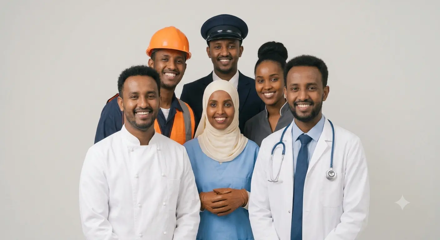 Professional Ethiopian domestic worker at Alwited Company training center